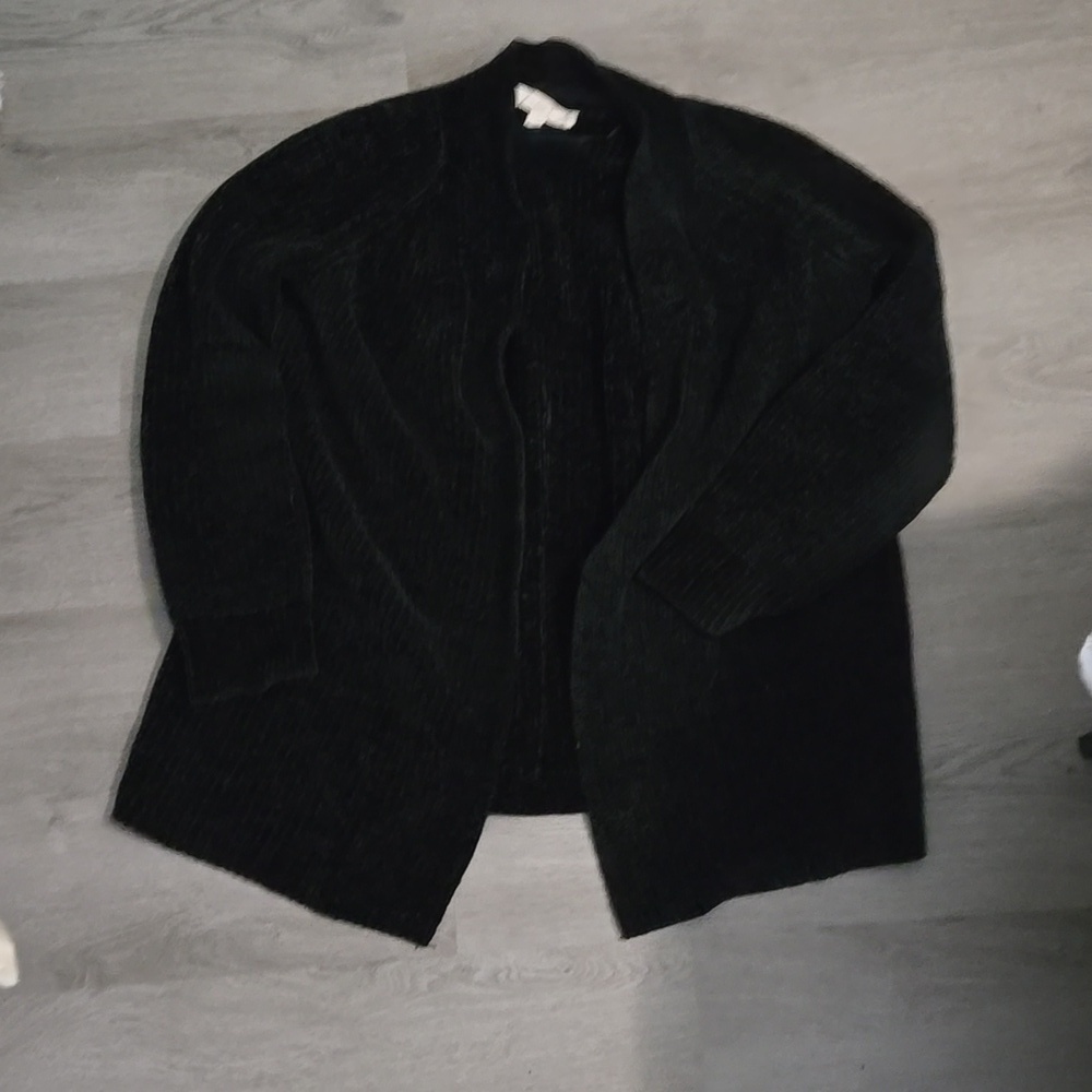 Loft Black Buttery Soft Thick Open Cardigan